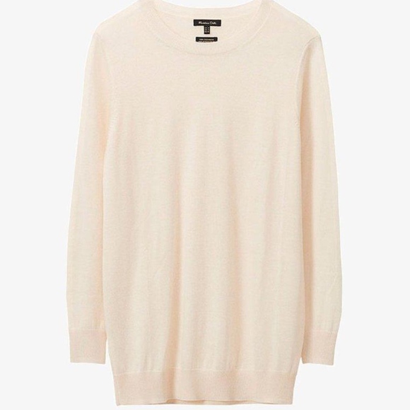 Massimo Dutti Cream Crewneck 100% Cashmere Sweater - Picture 7 of 8